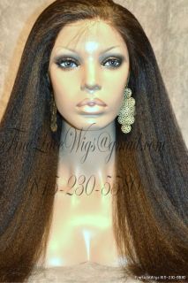 Glueless Brazilian Hair Italian Yaki Straight Full Lace Wig s M L Caps