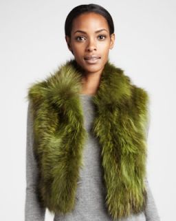 Adrienne Landau Colored Cropped Raccoon Fur Vest   Neiman Marcus