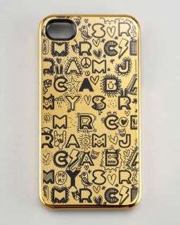 marc by marc jacobs dreamy graffiti print iphone 4 case gold $ 38