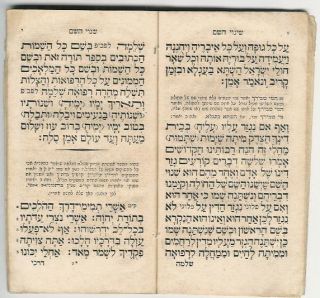 Sulzbach 1829 Hebrew Prayers for The Ill Judaica Book