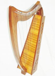 DMT Harp 36 Celtic Irish Style Rosewood Engraved 22 String Bag Extra