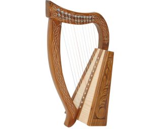 12 String Baby Harp with Case and Tuning Key