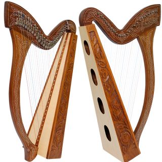  Harp With Case and Learning Book, Lever Harp, Irish Harp, Celtic Harp
