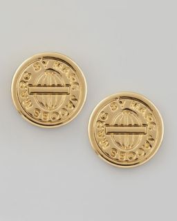  engraved logo stud earrings available in gold rose gold silver $ 48 00