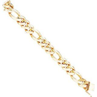 14 karat gold Heavy Figaro Chain Bracelet 8.25 Jewelry: 