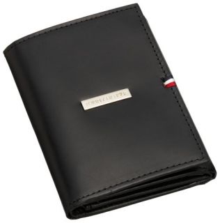 Tommy Hilfiger Mens Credit Card Trifold, Black, One Size