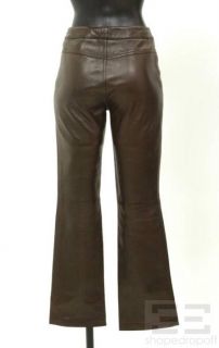 Michael Hoban Chocolate Brown Leather Pants Size 2