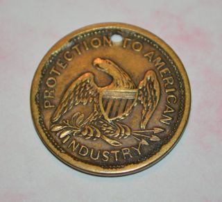 1844 HENRY CLAY BRASS PRESIDENTIAL CAMPAIGN MEDALLION ESTATE FIND