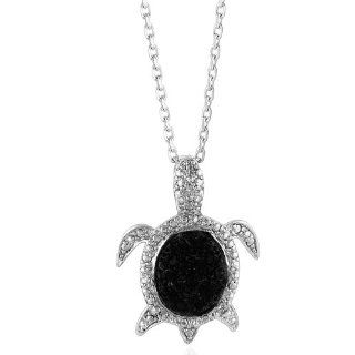  Black Diamond Turtle Pendant with 18 Chain Jewelry 