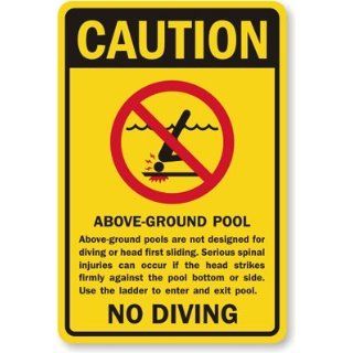  Pool No Diving (With Graphic) Sign, 18 x 12