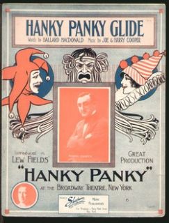 Hanky Panky Glide 1912 Harry Cooper Vintage Sheet Music