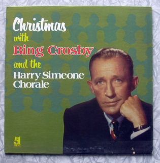Christmas with Bing Crosby Harry Simeone Chorale Vinyl LP