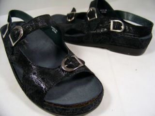 Helle Comfort Ticona Black Sandals Retails $120 Shoes Size 37 US 6 5