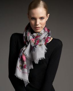 MARC by Marc Jacobs Cashmere Silk Painted Camo Scarf   