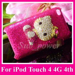 3D Rhinestone Hello Kitty Bling Crystal Case Cover for Apple iPod