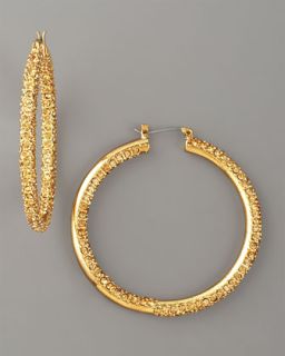 Fragments Pave Crystal Hoop Earrings, Golden   