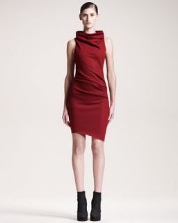 Helmut Lang Folded Wool Dress   Neiman Marcus