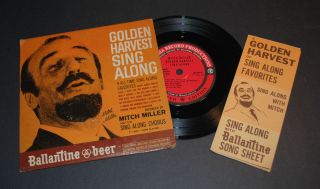  Golden Harvest Sing Along w Mitch Miller 45 Record Song Sheet
