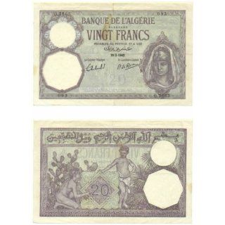 Algeria 1942 20 Francs, Pick 78c 
