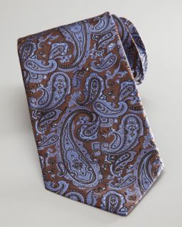Stefano Ricci Paisley Tie, Brown/Blue   Neiman Marcus