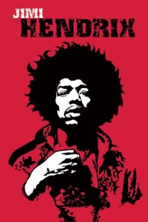 Jimi Hendrix Classic Revolution Red Poster