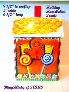 Christmas Tin Gingerbread House Cookie Man Candy Holiday Gift Storage