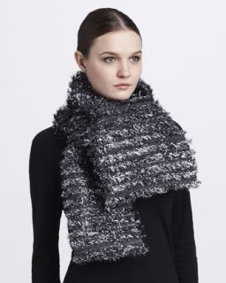 Marc Jacobs Tinsel Striped Tweed Scarf, Anthracite   