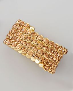 Y1CCQ Cara Accessories Crystal Spiral Bracelet, Golden