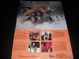  Drums Phil Collins Harvey Mason Mark Herndon 1985 Print Ad