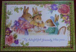 Susan Wheeler Holly Pond Hill Bunny Rabbits Friend Card
