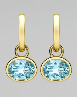 18k Gold Eternal Blue Topaz Drop Earrings