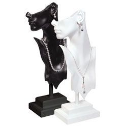 Tall Jewelry Display Bust Black Poly Resin Mannequin Head Earring