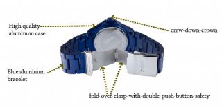Haurex Italia Mens Ink Blue Aluminum Watch 7K374UBF