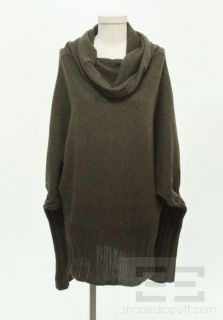 Henry Beguelin Green Brown Ombre Knit Funnel Neck Sweater