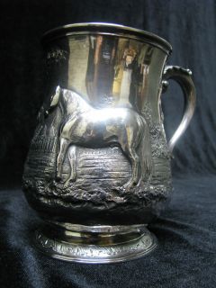 Henry Holland Antique Sterling Silver Horse Beer Mug