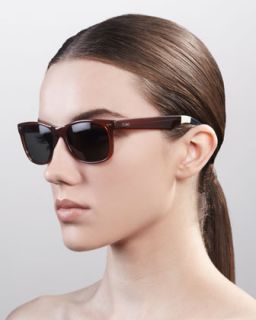 D0CX7 TOMS Eyewear Classic 101 Sunglasses, Dark Amber/Green Gray