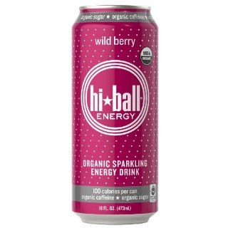 Hiball Energy Sparkling Organic Juice Drink, Wild Berry, 16 Ounce