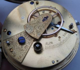Antique English Silver Fusee Pocket Watch
