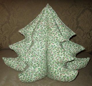 Three Dimensional 3D Centerpiece Fabric Christmas Tree 16x20 White w