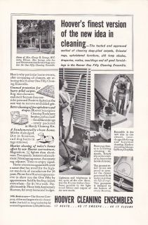 1937 Hoover Cleaning Ensemble Vintage Print Ad Vacuum Cleaner Sweeper