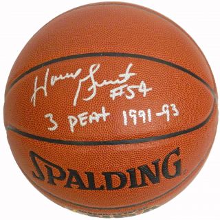 Bulls Horace Grant Signed Spalding I O Basketball w 3 Peat 91 93