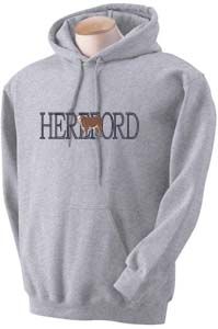 Horned Hereford Beef Bull Embroidered Crew Hooded Sweatshirts s M L XL