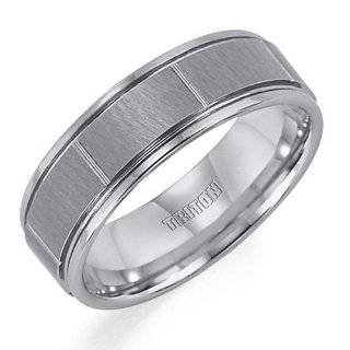 Triton 7mm Slotted Tungsten Carbide Ring with Polished Edges Jewelry