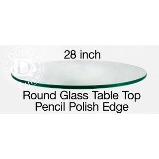 Glass Table Top: 28 Round, 3/8 Thick, Pencil Polish