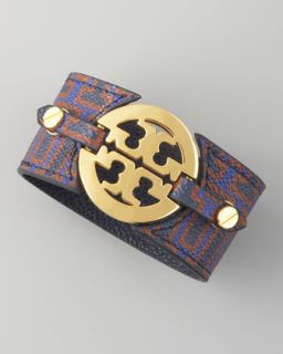  snap cuff available in blue $ 125 00 tory burch logo print snap cuff