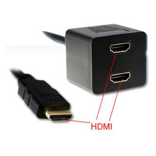 Gold HDMI Y Splitter Cable Adapter 1 Male to 2 Female