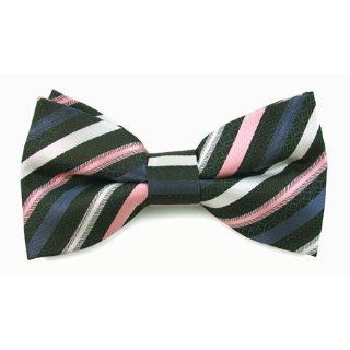 Boys Pink Tri Colored Stripe Band Bow Tie Clothing