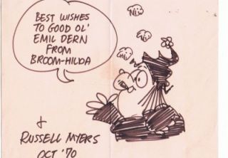 Russell Meyer, Broom Hilda Original Art , Newspaper Comic Strip, Witch