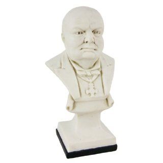 Winston Churchill Marble Like Mini Bust Statue English