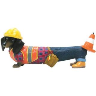 Construction Worker Hot Diggity Dog Dachshund Figurine